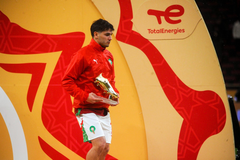 RABAT, MOROCCO - JANUARY 18: Brahim Diaz wins Top Scorer of the tournament during the Africa Cup of Nations (AFCON) Fina