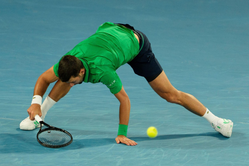 February 1, 2026: 4th seed NOVAK DJOKOVIC of Serbia in action against 1st seed CARLOS ALCARAZ of Spain on Rod Laver Arena in the Men's Singles Final match on day 15 of the 2026 Australian Open in Melbourne, Australia. Sydney Low/Cal Sport Media(Credit Ima