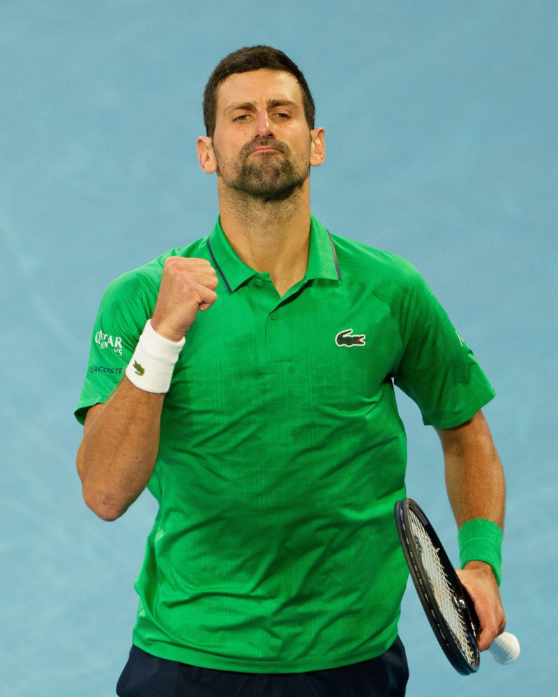 Melbourne, Australia. 1st Feb, 2026. 4th seed NOVAK DJOKOVIC of Serbia in action against 1st seed CARLOS ALCARAZ of Spain on Rod Laver Arena in the Men's Singles Final match on day 15 of the 2026 Australian Open in Melbourne, Australia. Sydney Low/Cal Spo