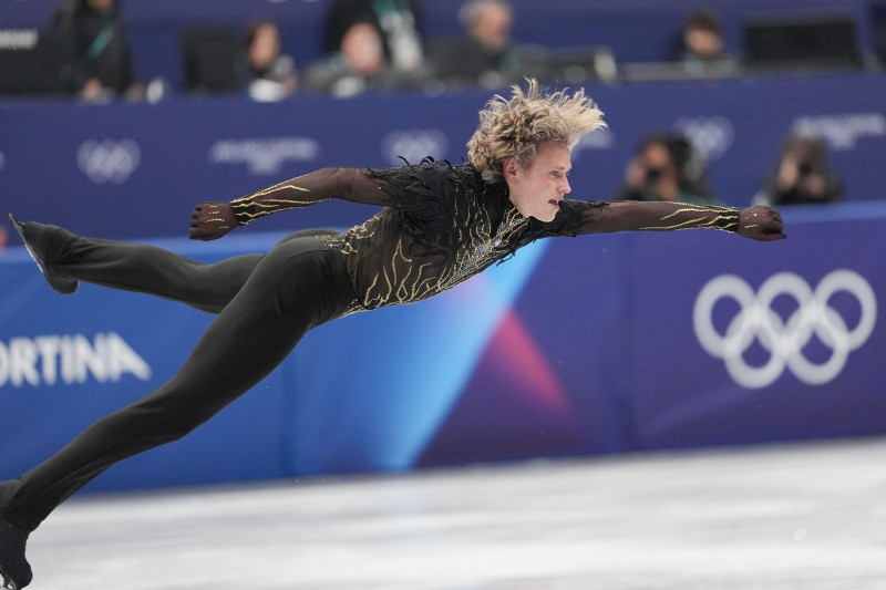 Milan, Italy.8th February 2026. Ilia Malinin of Team United States competes in Men's Single Skating - Free Skating Team event on day two of the Milano Cortina 2026 Winter Olympics at Milano Ice Skating Arena on February 8, 2026 in Milan, Italy. Credit: Ji