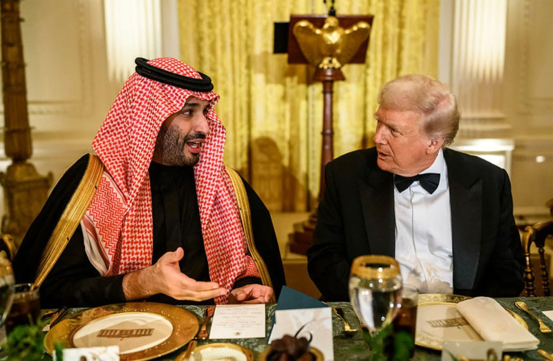 US President Donald Trump hosts Crown Prince and Prime Minister Mohammed bin Salman of Saudi Arabia at the White House in November 2025.