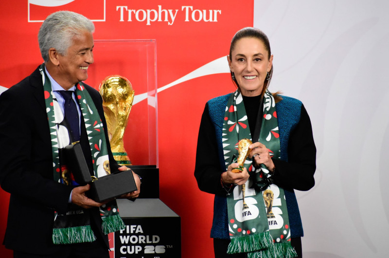 Mexicoâ€s President Claudia Sheinbaum Holds World Cup Trophy Tour Press Conference