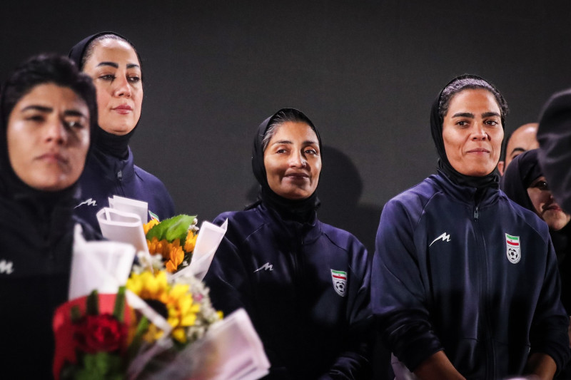 Iran women's team footballers retrun home