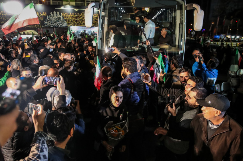 Iran women's team footballers retrun home