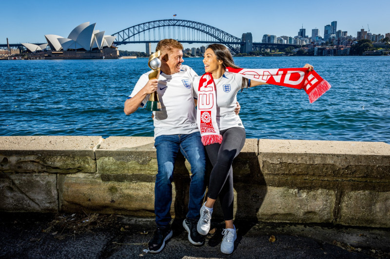 Steve McClaren look-a-like turns up in Oz to support the Lionesses - after travelling to watch eight men's tournaments