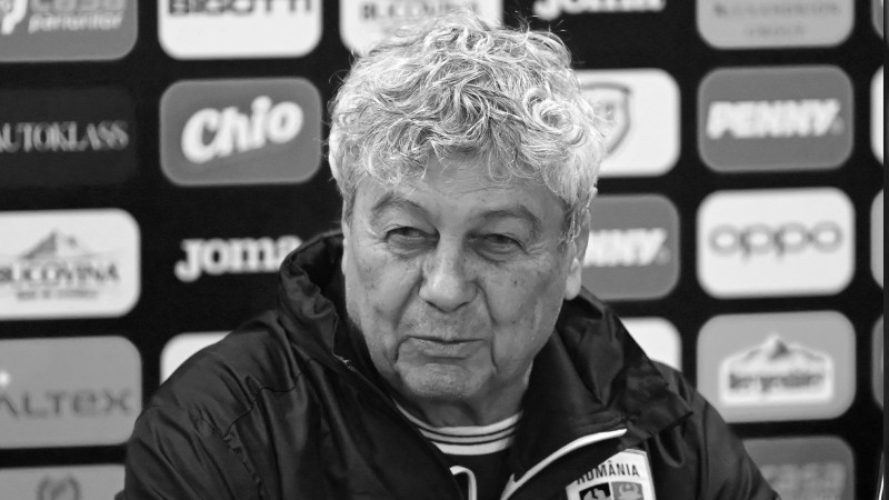 Mircea Lucescu colaj alb-negru