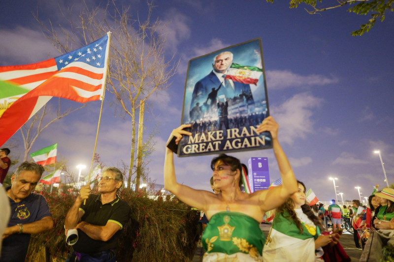 Demonstrators plan to wear T-shirts featuring the Lion and Sun emblem and wave the flag used prior to the 1979 Islamic Revolution, protesting the deadly crackdown on dissent in Tehran. Iranian-Americans are divided over Iran's participation in the World C
