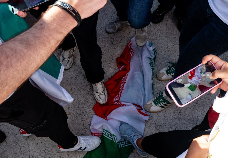 FIFA Iran Pre-Revolutionary Flag Protest 2026., Inglewood, California, USA - 15 Jun 2026