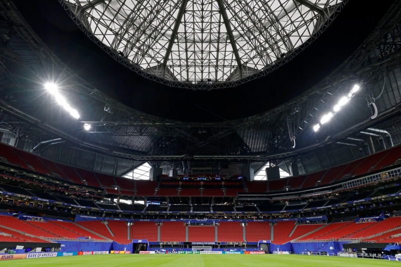 Atlanta, United States. 14th July, 2026. Atlanta, Georgia, United States 14th Jul, Atlanta Stadium one day ahead of the match between England and Argentina for the semifinal of the FIFA World Cup 2026 at Atlanta Stadium (Mercedes-Benz Stadium) in Atlanta,
