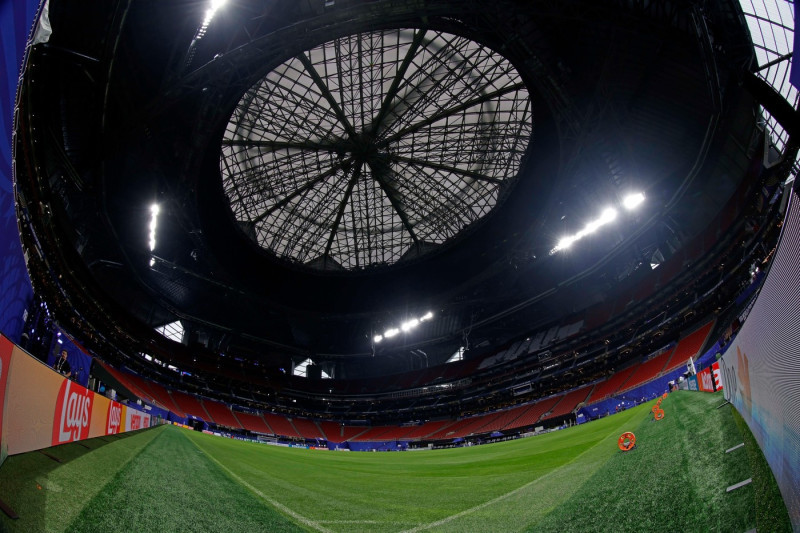 Atlanta, United States. 14th July, 2026. Atlanta, Georgia, United States 14th Jul, Atlanta Stadium one day ahead of the match between England and Argentina for the semifinal of the FIFA World Cup 2026 at Atlanta Stadium (Mercedes-Benz Stadium) in Atlanta,