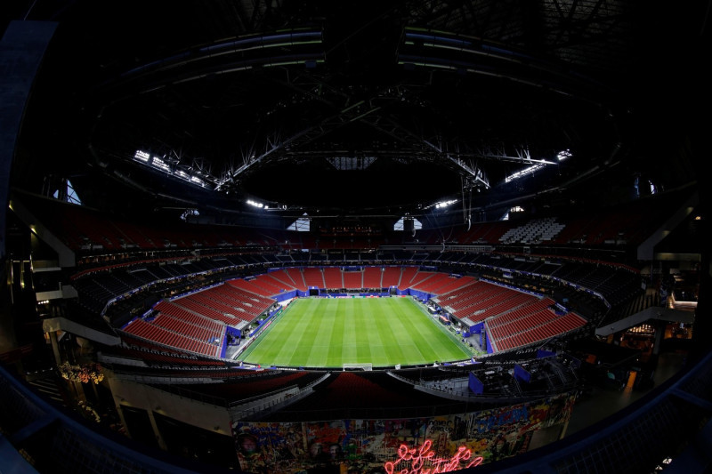 Atlanta, United States. 14th July, 2026. Atlanta, Georgia, United States 14th Jul, Atlanta Stadium one day ahead of the match between England and Argentina for the semifinal of the FIFA World Cup 2026 at Atlanta Stadium (Mercedes-Benz Stadium) in Atlanta,