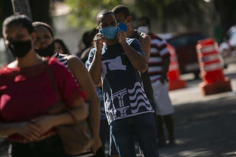 Crowds Line Up at Caixa Economica Federal to Receive the Second Installment of the Urgent Government Benefit Due to the Coronavirus (COVID - 19) Pandemic