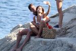 *EXCLUSIVE* Barcelona Footballer Sergi Roberto and his wife Coral Simanovich on their beach holiday in Greece.