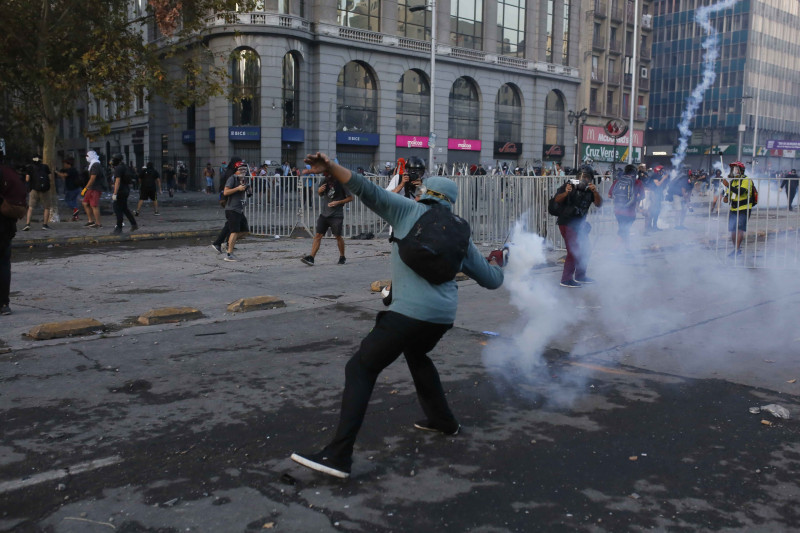 Protests In Santiago On The Second Anniversary of Piñera's Government