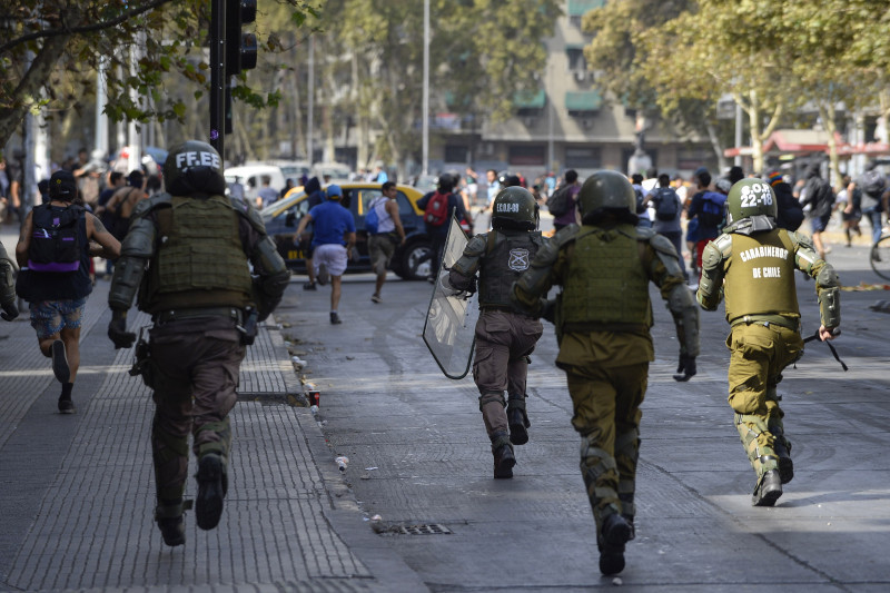 Protests In Santiago On The Second Anniversary of Piñera's Government