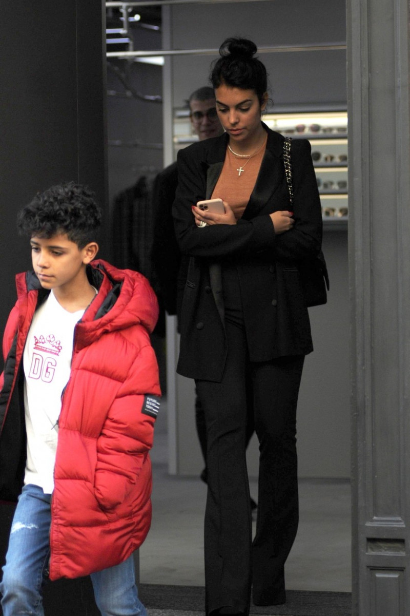 Georgina Rodriguez goes shopping with her son Mateo Ronaldo