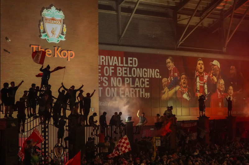 Fans Celebrate Liverpool FC Winning The Premier League Title