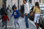 Gianluigi Buffon With His Partner Ilaria D'amico And His Son Leopoldo Mattia, With Them Ilaria's Son, Pietro Attisani.
