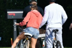 Jennifer Lopez and Alex Rodriguez got physical on a bike ride around the Hamptons while in town for the 4th of July!