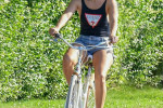 Jennifer Lopez and Alex Rodriguez got physical on a bike ride around the Hamptons