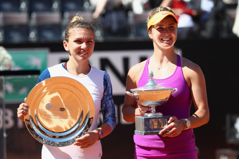 Elina Svitolina și Simona Halep, după finala de la Roma 2017 / Foto: Getty Images