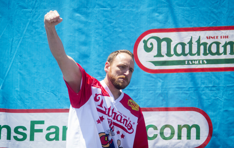Professional Eaters Compete In Annual Nathan's Hot Dog Eating Contest