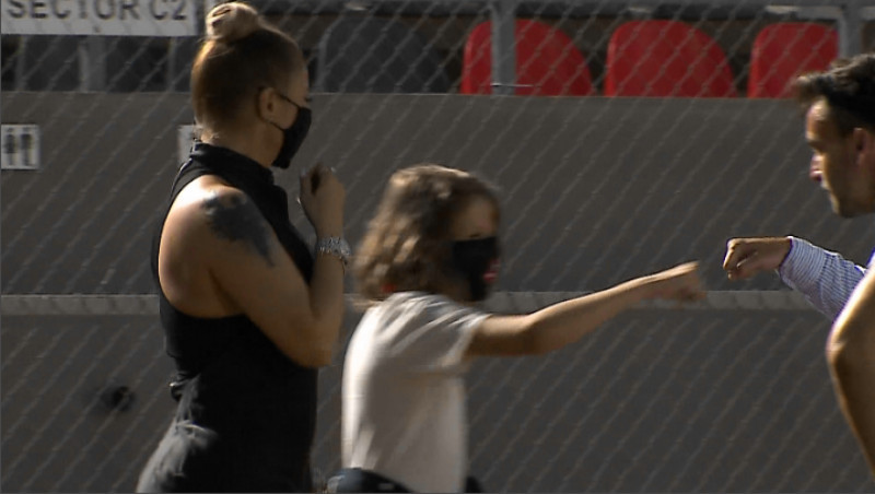 Anamaria Prodan și Ruben Albes, la finalul meciului Hermannstadt - Viitorul / Foto: Captură Digi Sport