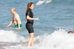 EXCLUSIVE: Shakira and her children milan and sasha enjoy the beach