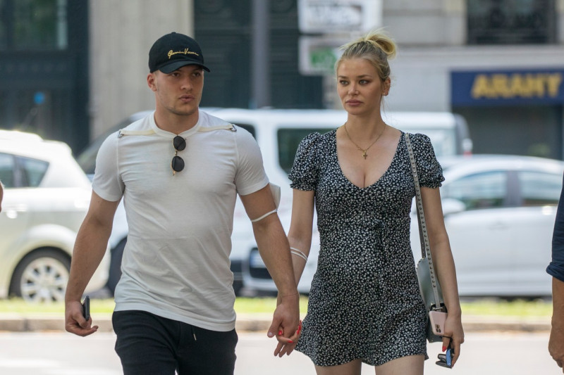 EXCLUSIVE: Serbian Real Madrid Player Luka Jovic And His Girlfriend Sofija Milosevic Take A Walk Through Madrid