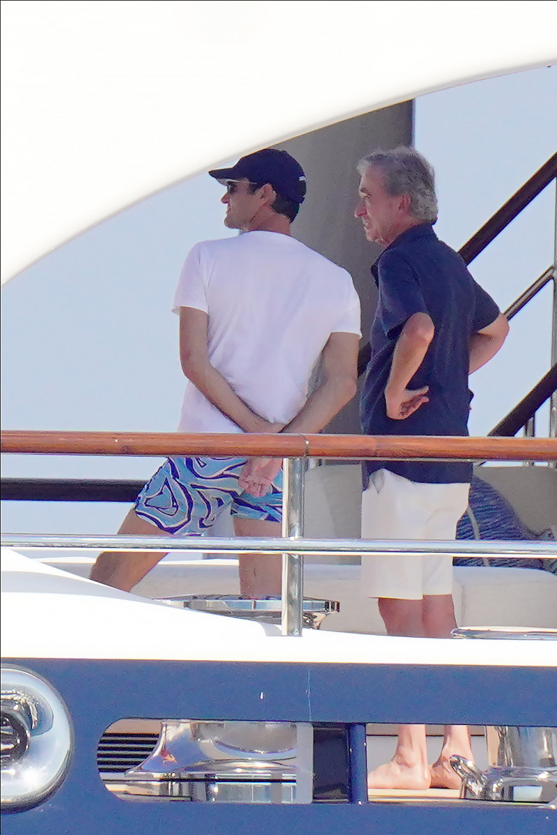 EXCLUSIVE: Roger Federer and wife Miroslava Vavrinec enjoy their vacation with billionaire Bernard Arnault on his yacht Symphonie