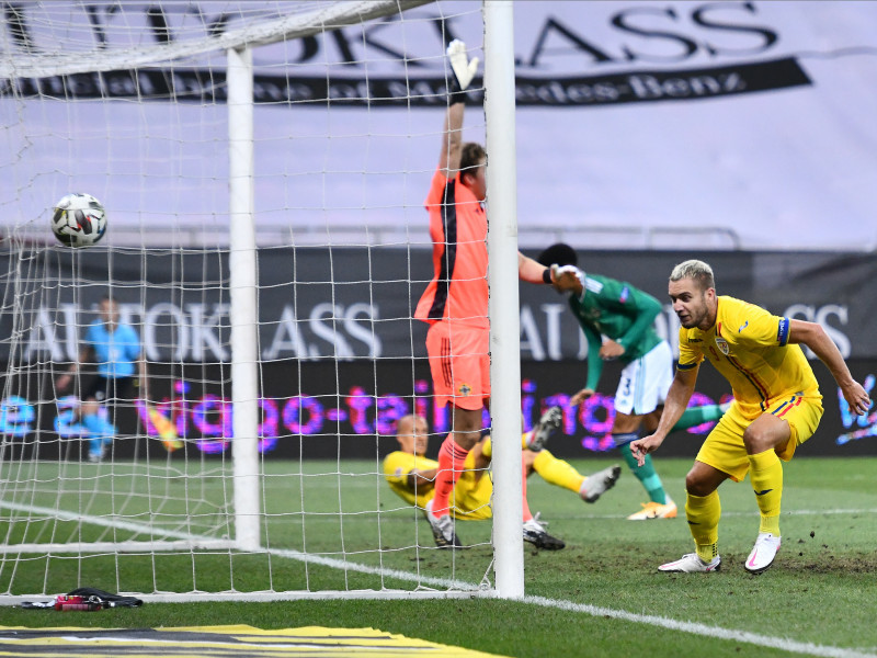 George Pușcaș, marcatorul golului României în partida cu Irlanda de Nord / Foto: Sport Pictures