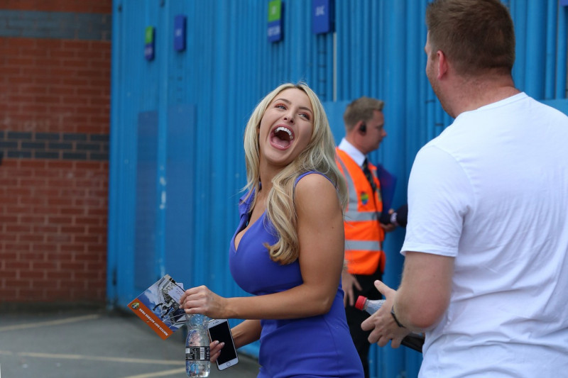 Leeds United TV Presenter Emma Louise Jones Seen Arriving At Elland Road Today Ahead Of The Game Between Leeds United FC and Stoke City FC.