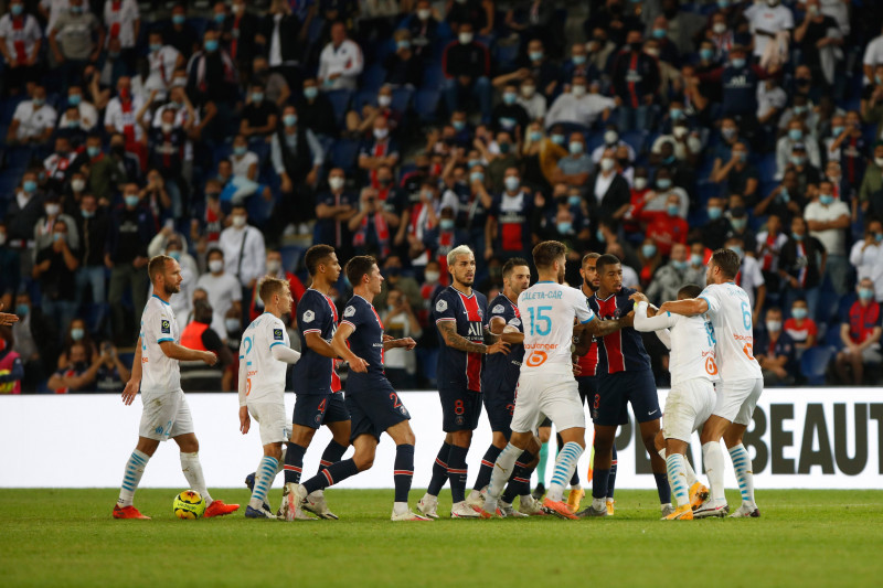 The French L1 football match between Paris Saint-Germain (PSG) and Marseille (OM)