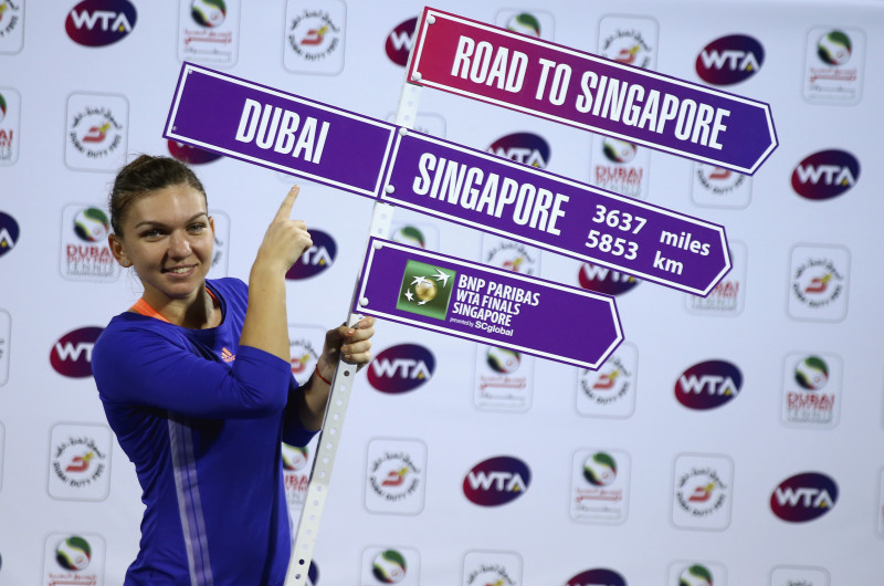 Simona Halep a învins-o pe Karolina Pliskova în prima finală directă, Dubai 2015 / Foto: Getty Images