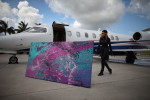 Artist Creates Painting Using Jet Engine