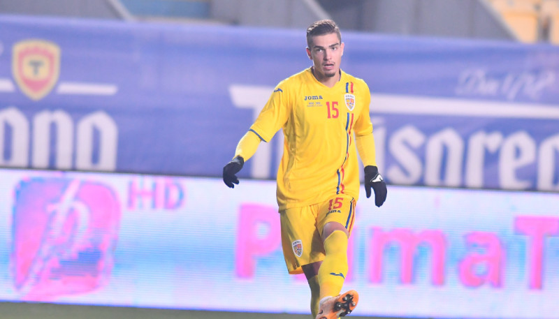 Denis Ciobotariu, în meciul România U21 - Danemarca U21 / Foto: Sport Pictures