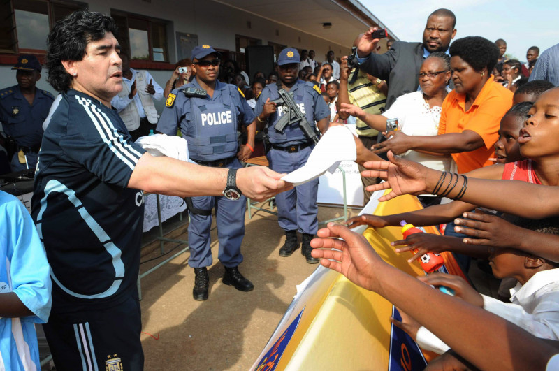 Diego Maradona Visits Lowe Middle School In Ga-Rankuwa