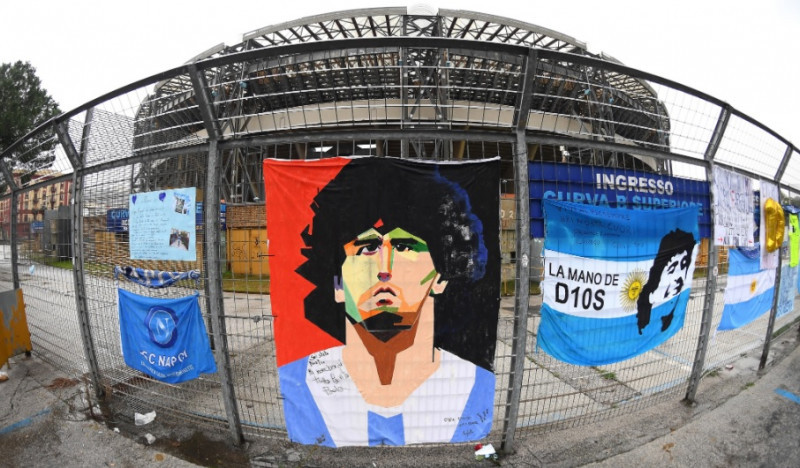 napoli roma maradona banner