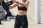 *EXCLUSIVE* Retired tennis star, Maria Sharapova works up a sweat on a beach workout in L.A