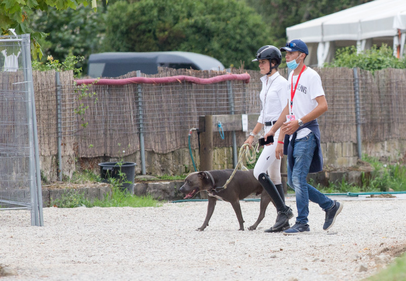 Luis Enrique and his wife, Elena Cullell, support their daughter Sira in a horse competition