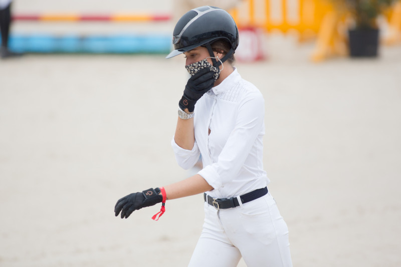 Luis Enrique and his wife, Elena Cullell, support their daughter Sira in a horse competition