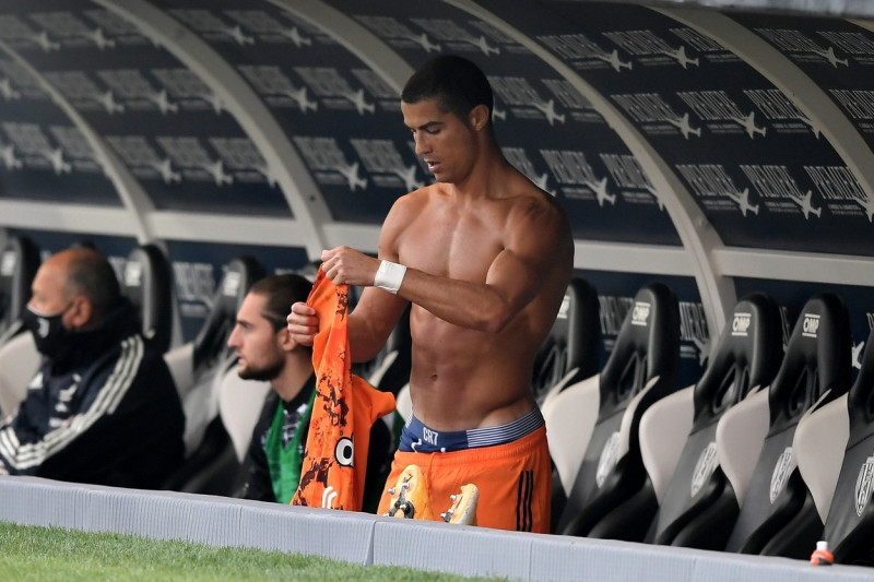 Cristiano Ronaldo of Juventus FC, wearing his underwear,