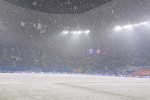 Ninsoare la Craiova, cu o oră și jumătate înaintea meciului cu Sepsi / Foto: Digi Sport