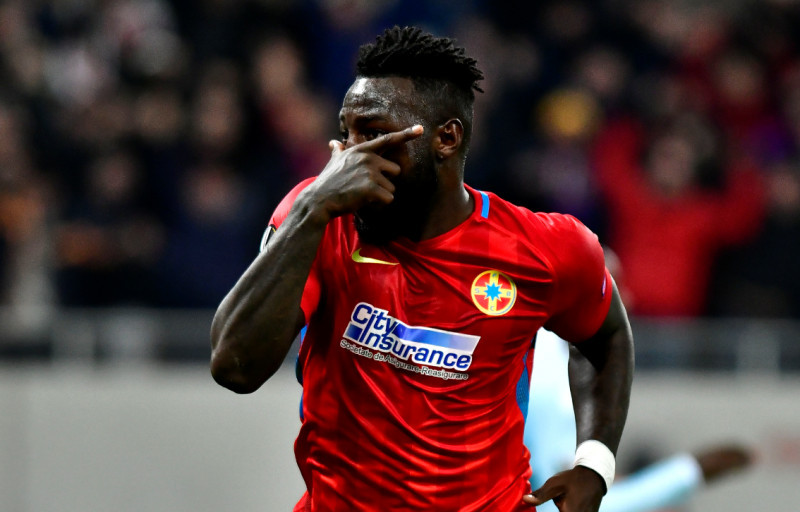 Harlem Gnohere, după golul marcat în FCSB - Lazio 1-0 / Foto: Sport Pictures