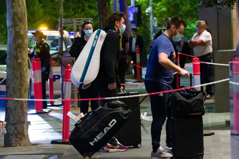Tennis Players arriving in quarantine for the Australian Open, Melbourne, USA - 14 Jan 2021