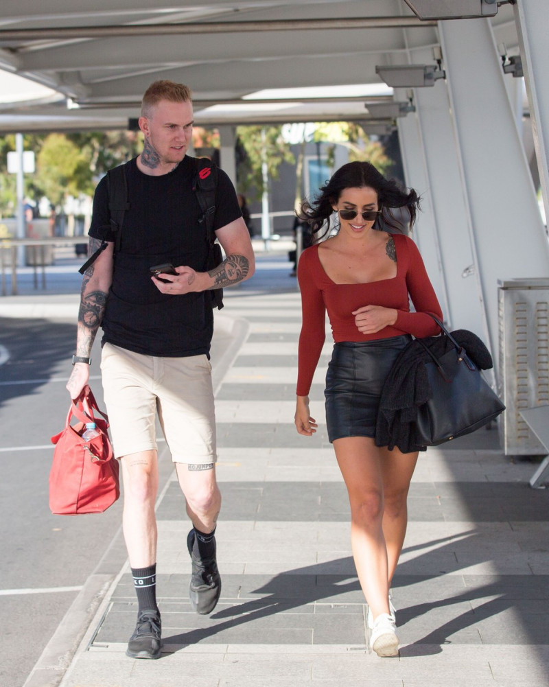EXCLUSIVE: New man already? Love Island's Vanessa Sierra is all smiles as she touches down in Adelaide with Luke Erwin