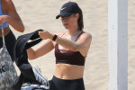 *EXCLUSIVE* Retired tennis star, Maria Sharapova works up a sweat on a beach workout in L.A