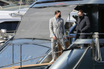 Zlatan Ibrahimović gets off his yacht to go to the Ariston Theater