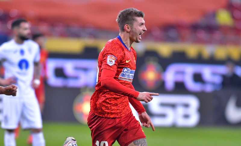 Florin Tănase, după golul marcat în FCSB - Gaz Metan / Foto: Sport Pictures
