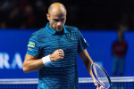 St. Jakobshalle, Basel, Switzerland. 22nd Oct, 2019. ATP World Tour Tennis, Swiss Indoors; Marius Copil (ROU) motivates himself against Roberto Bautista-Agut (ESP) - Editorial Use Credit: Action Plus Sports/Alamy Live News